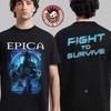 Epica 2025 Эксклюзивный мерч US-тура Fight To Survive Двусторонняя унисекс футболка