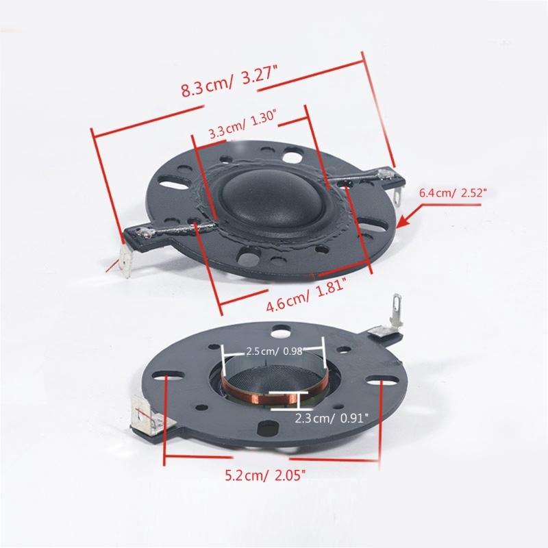 25.5mm Voice Coil Black Horn Tweeter Silk Diaphragm Film Treble Round Frame 5.4ohm 25.5mm Core Speaker Repairs Parts
