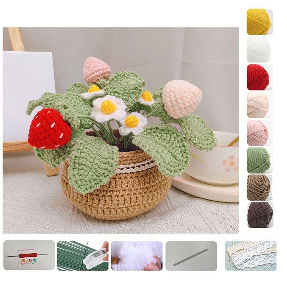 Knit Kits Crochet Kit Tulip Flowerpot Crochet Starter Kit Handmade Crafts Lovers