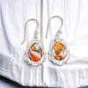 Orange Spiny Copper Gemstone 925 Sterling Silver Handcrafted Jewelry Earrings EE-41-36