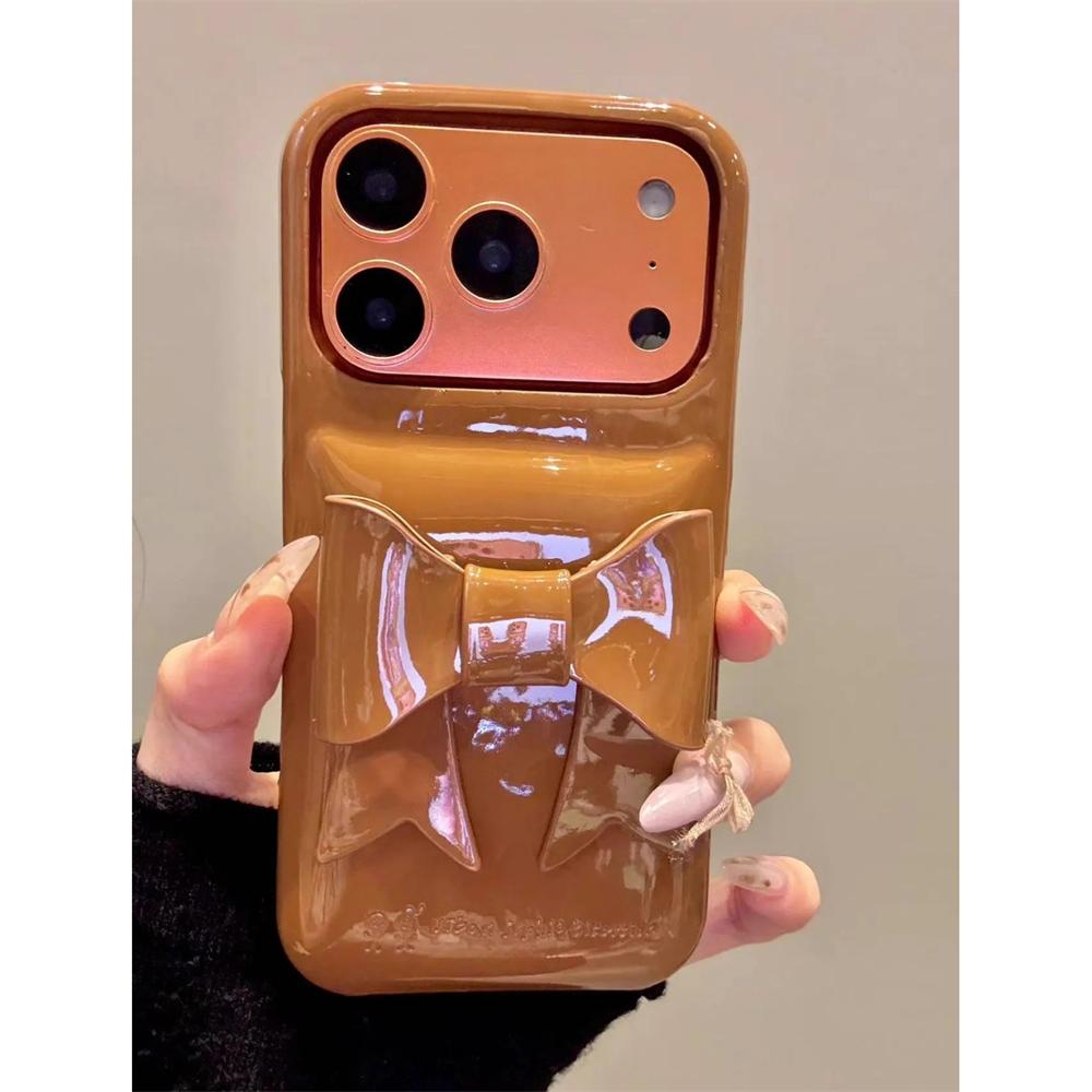 Для iPhone 17 Pro Max INS Креативный Глянцевый Мыльный Бант Чехол для Телефона Для iPhone 16 15 13 14 12 Pro Max Конфетный Цвет Ударопрочный Чехол