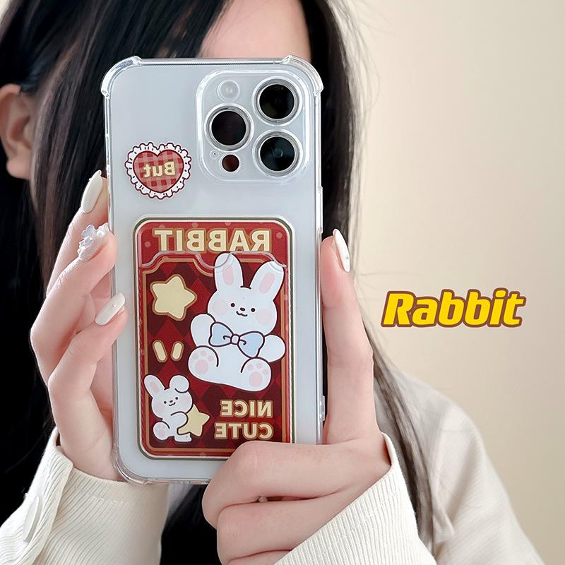 Чехол Zhitai для iPhone 16 Pro с держателем для карт - Совместим с Apple 15 и 14 Pro, Мультяшный дизайн