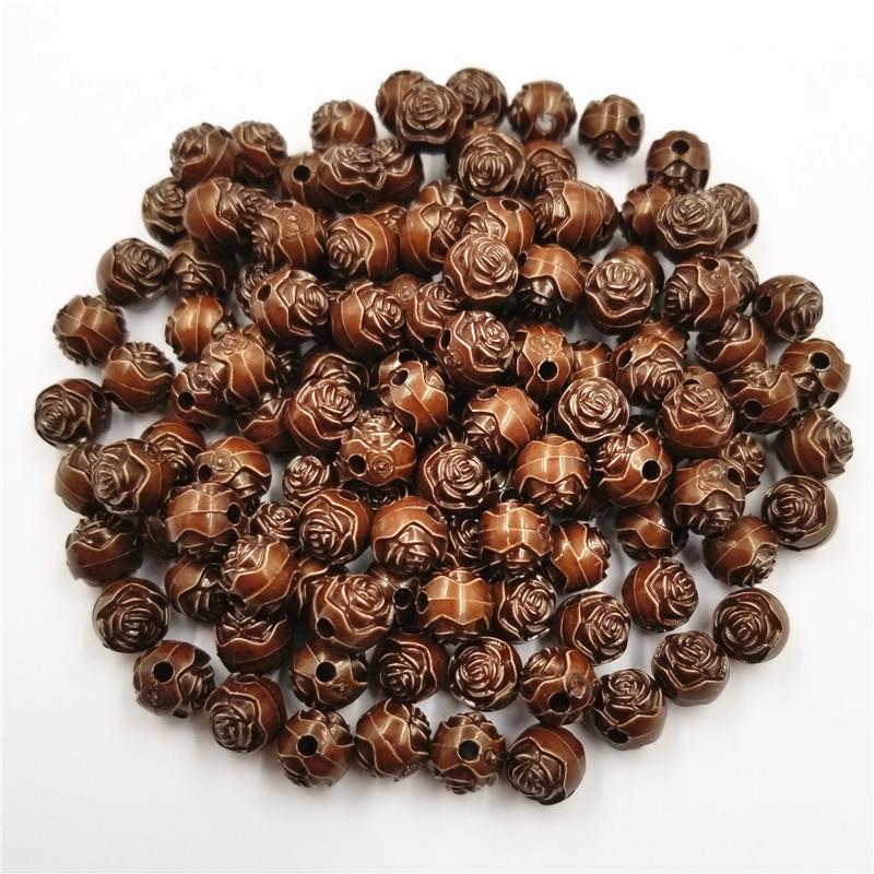 10-40Pcs Wooden Color Oval Tube Acrylic Loose Spacer Charm Beads DIY for Jewelry Making