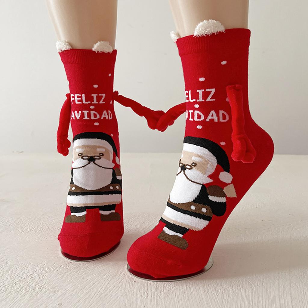 Christmas Adult Magnetic Hand In Hand Socks Personalized Socks For Indoor And Outdoor Use, Paired With Christmas Atmosphere Clothing