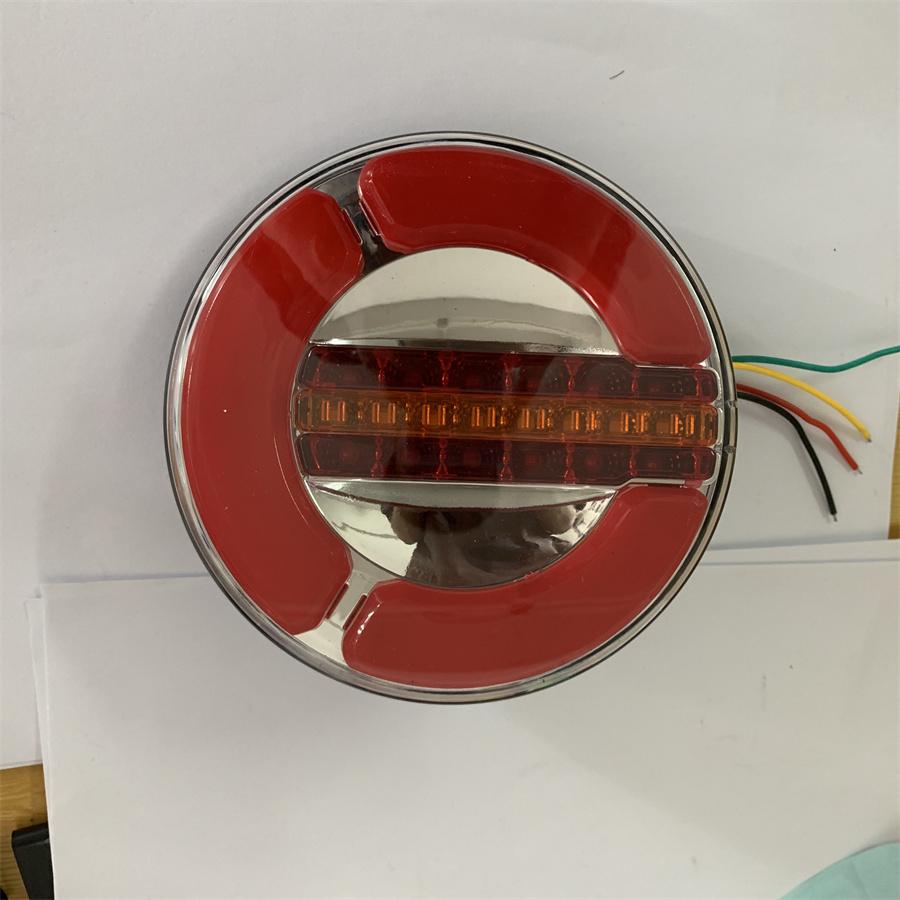 Новый круглый задний красный стоп-сигнал и желтый динамический бегущий указатель поворота светодиодный фонарь 12-24 В водонепроницаемый
