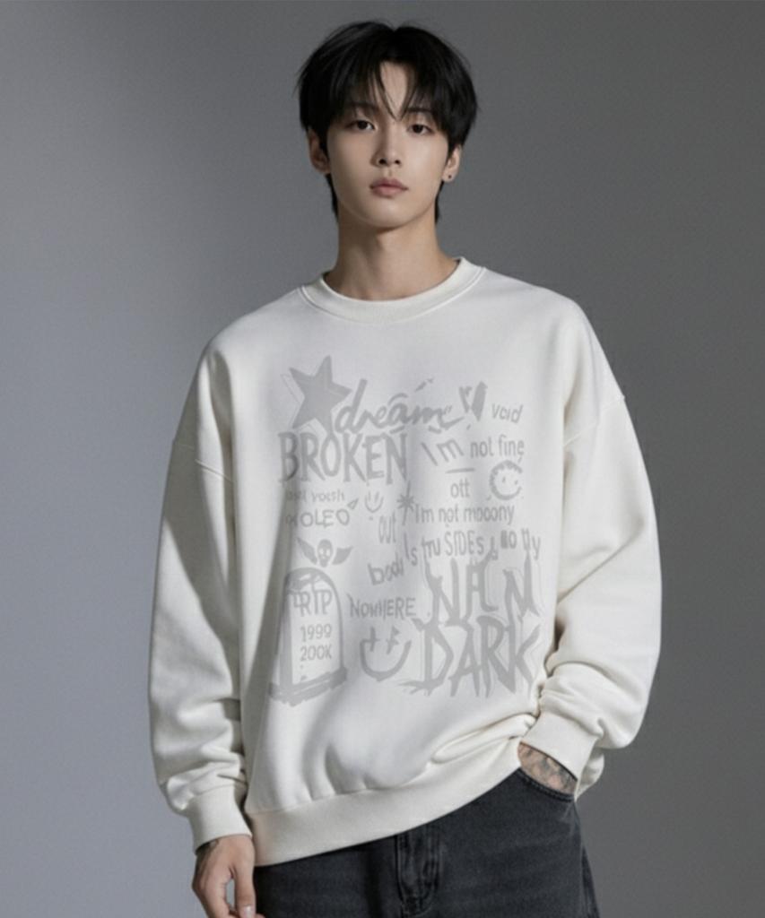 VANNWORKS Broken Star Sweatshirt (Vls0220) White (Type B)