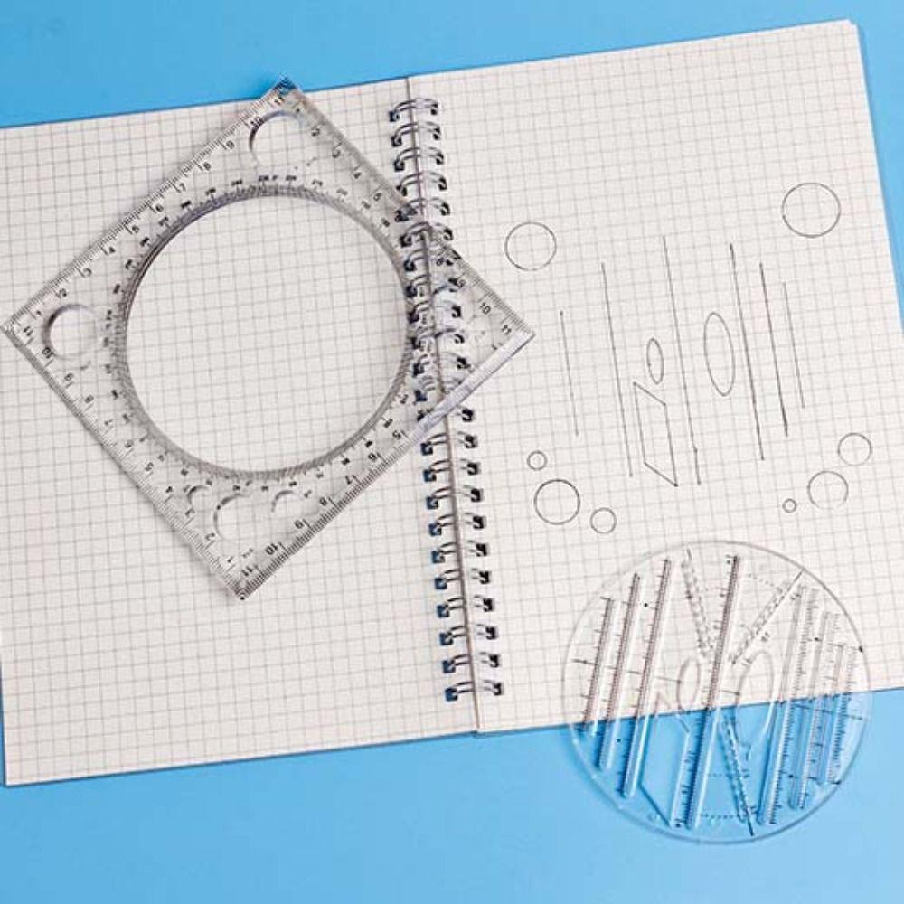 Транспортир Вращающаяся линейка 3D масштабная линейка для черчения кругов Геометрическая линейка для черчения Измерительные инструменты