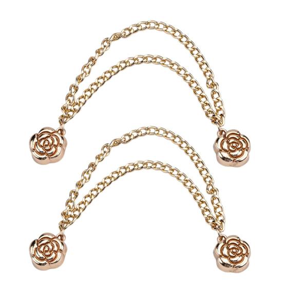 1 пара многофункциональных магнитных зажимов для одежды с цепочкой, многоцелевая брошь без штифта, металлические пуговицы, зажим для одежды, шали, шарфа, брюк, манжет, магнит