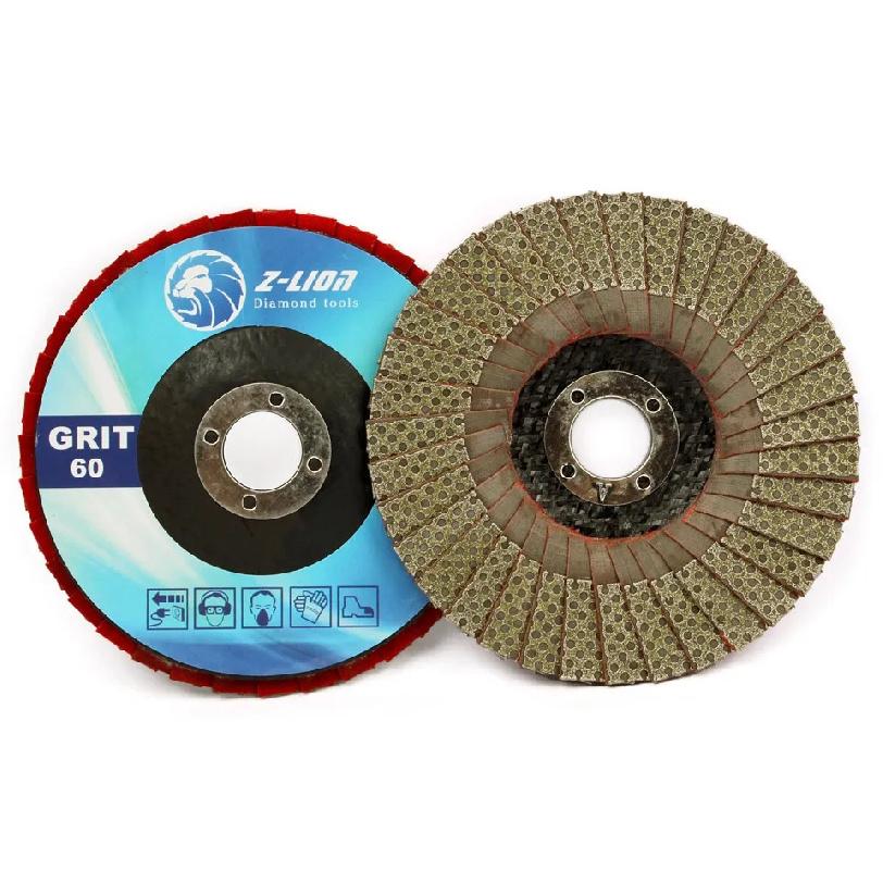 Z-LION 1PC 4" 5" Diamond Grinding Wheels Electroplated Flap Disc Granite Marble Concrete Abrasive Pads For Angle Grinder Sanding