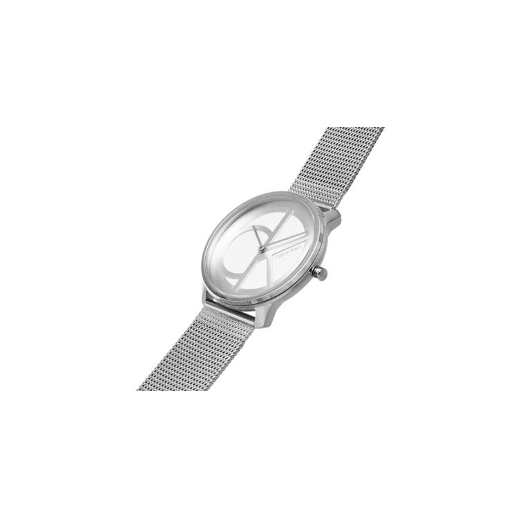 Calvin Klein Quartz Watch Stainless Steel Strap Silver Dial Fashion Minimalist Classic Milanese Weave Strap Men watches 25200027