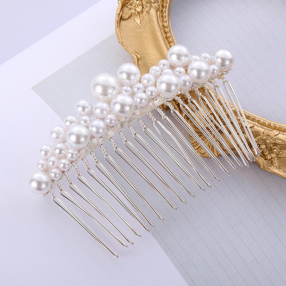 1 PC Prom Handmade Jewelry Haircomb Pearl Hairpin Bridal Headpiece Bride Barrette Hairwear