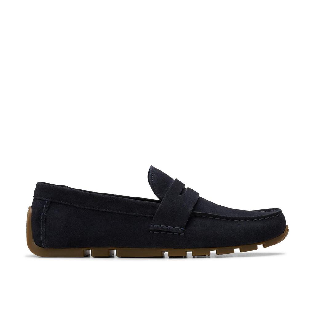 Clarks Mens Corsley Bar Suede Penny Loafers