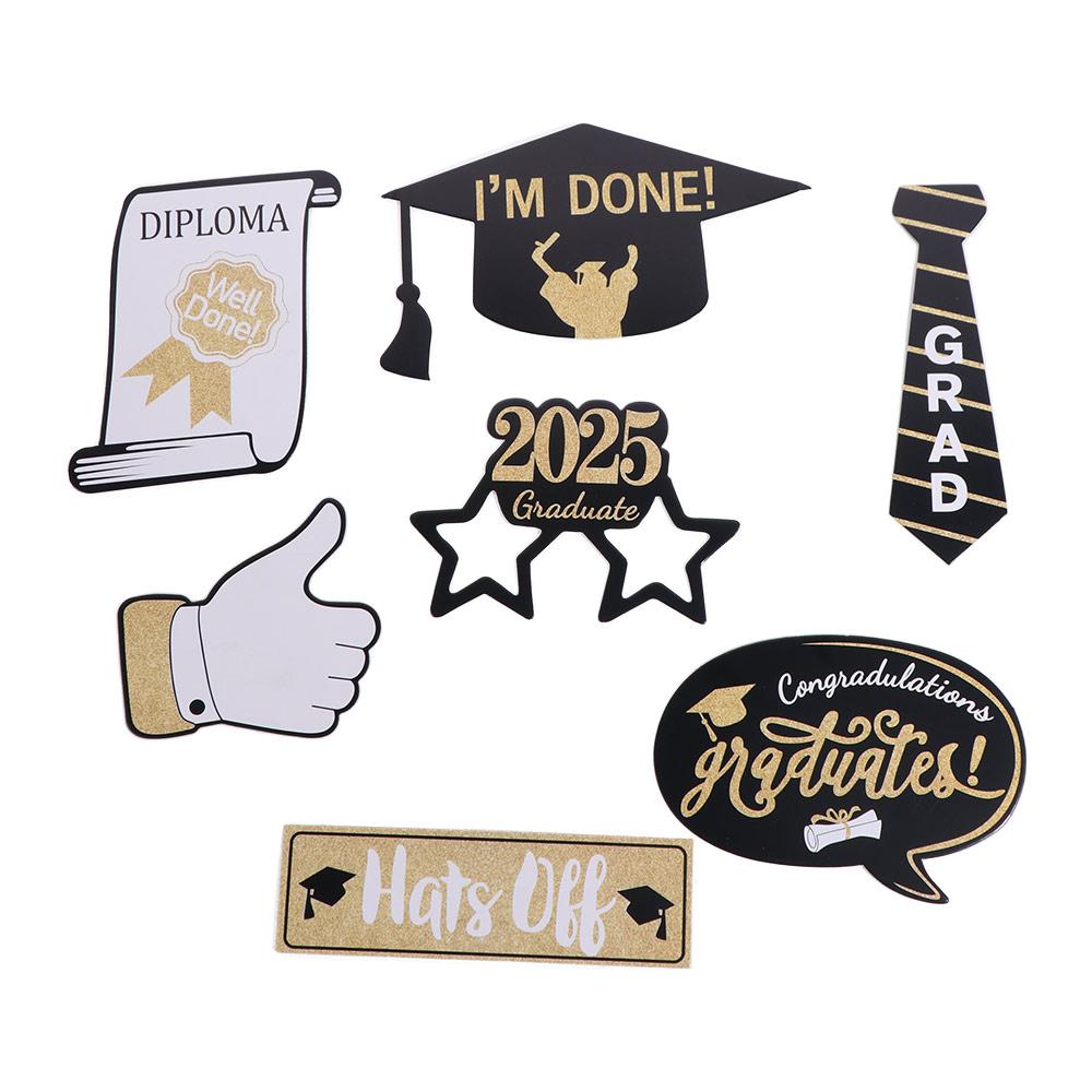 25 шт. черно-золотистый реквизит для выпускного фотосессии 2025 года костюмированные маски сувениры для вечеринки