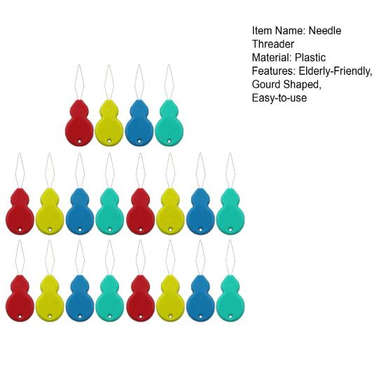 Yousheng 20 Pcs Needle Threaders Gourd Shaped Plastic Needle Threader Seniors Needle Threading Tool for Embroidery Hand Sewing