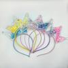 Glitter Plastic Cat Ear Hairband for Kids-Sweet Halloween Party Headband with Quicksand Crown Design