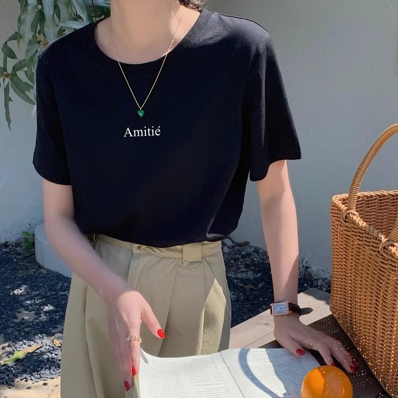 2026 Summer New Short-Sleeve T-Shirt for Women, Korean Style Printed Loose Student Top, Pure Cotton Base Shirt, Ins Trend