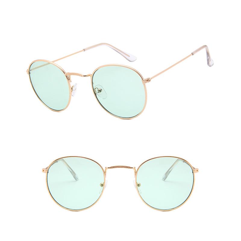 Мода Мода Круглая Рамка Стеклянные Аксессуары Солнцезащитные Очки Светоотражающий Тени Тенденция Красочные Для Женщин Анти-УФ
