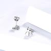 Серьги-гвоздики с очаровательными кошками из стерлингового серебра S925, простые милые корейские серебряные украшения с животными