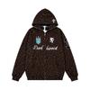 American Retro Leopard Print Zip-Up Hoodie Loose Fit Embroidered Streetwear Men Women
