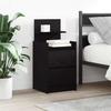 VidaXL Bedside Table with 2 Drawers Black 38x34x80 Cm, Bedside Furniture, Side Table, Bed Cabinet, Cabinet 861357