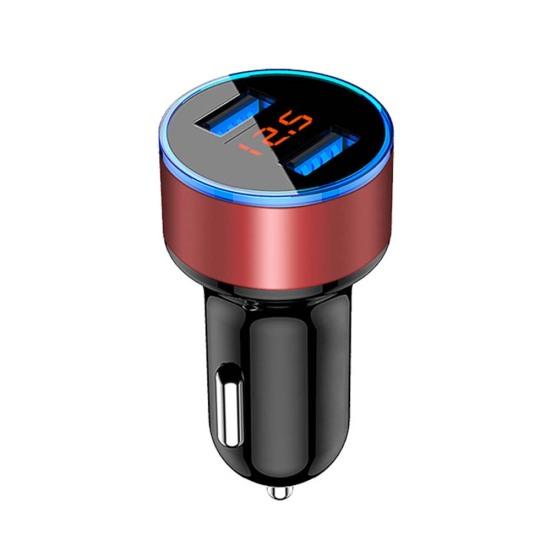 Car Charger Dual Usb 3.1A Adapter Led Voltmeter Display For Iphone Samsung