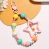 Mobile Phone Lanyard Wrist Strap Bag Pendant Car Keychain Girl Women Fresh Sweet Hand-held Chain Anti-lost Colofful Bead Keyring
