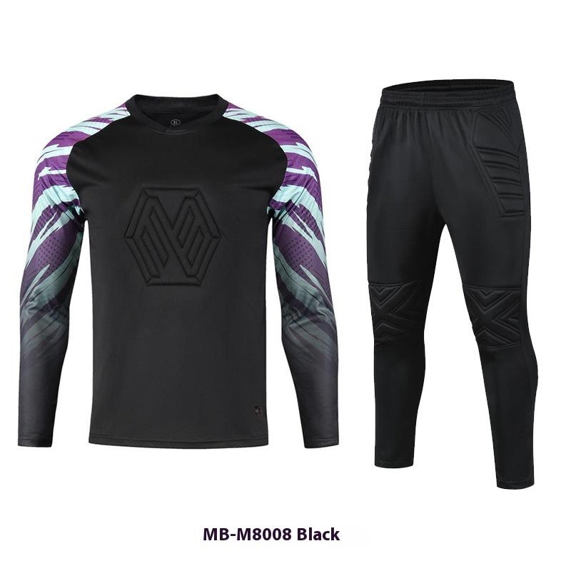 Men and Boys Football Goalkeeper Suit, Trousers Suit, Long-sleeved Thickened Sponge Goalkeeper Suit, Soccer Football Uniform