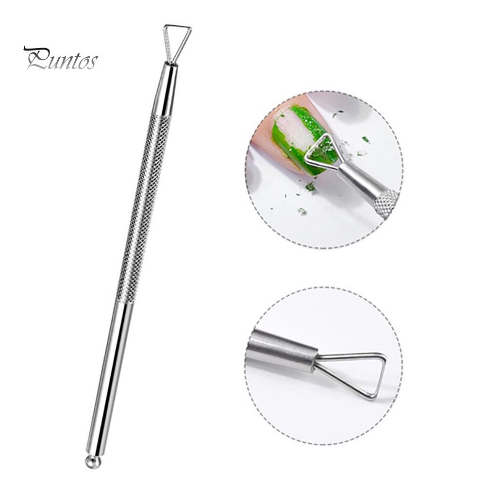 Инструмент для маникюра Puntos из нержавеющей стали для снятия УФ-гель-лака, очиститель для стержня-толкателя