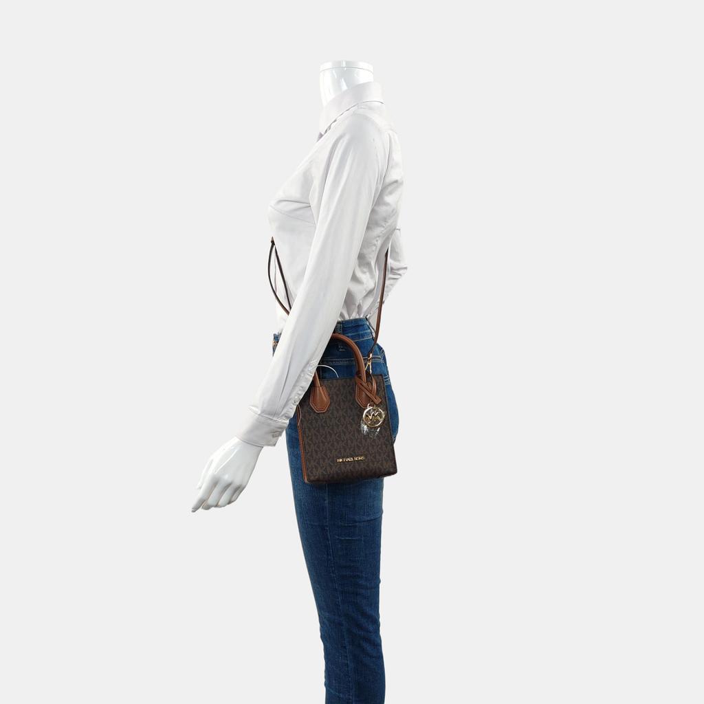 [Pre-Owned] Mercer Mini Brown Coated Canvas Monogram Crossbody Bag - Excellent #BQWWNG