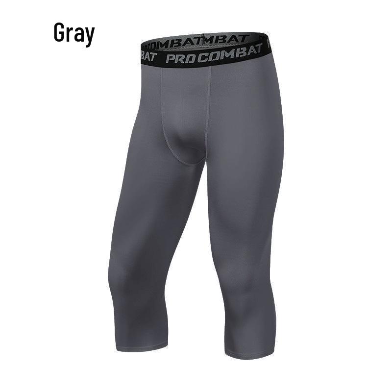 Men's Summer Tight Fitness Running and Swimming Capri Trunks