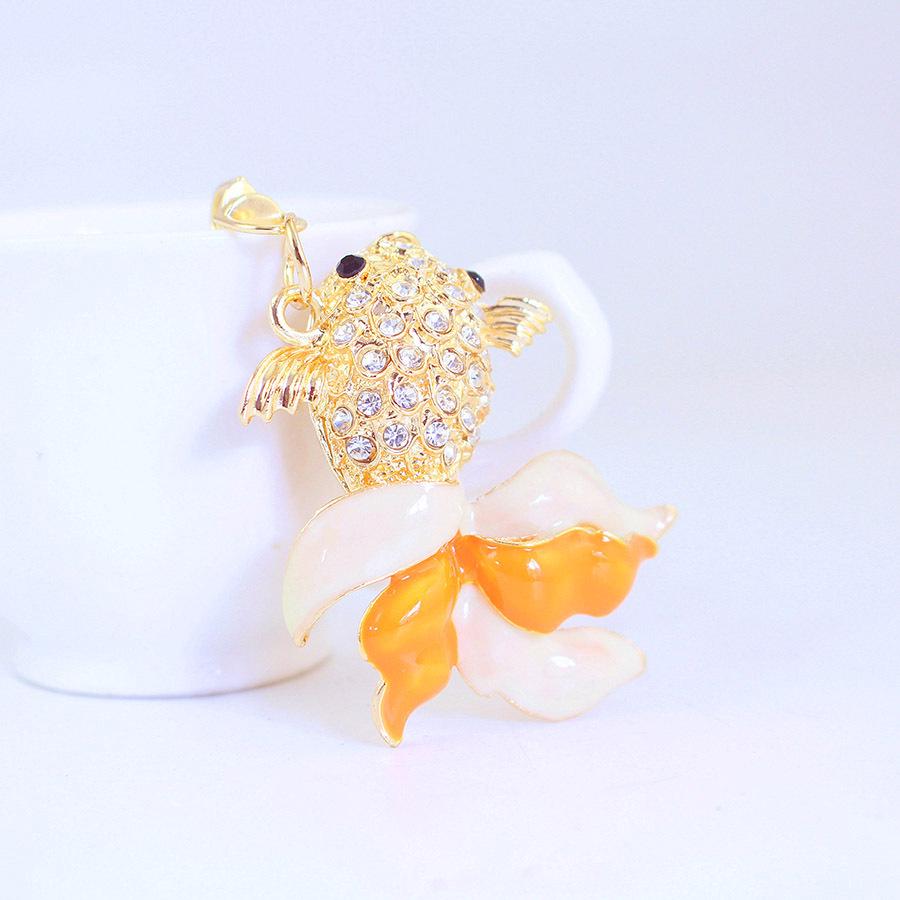 Брелок с капающим маслом в виде золотой рыбки: Металлическая подвеска в виде морского животного, подарок-украшение в виде карпа