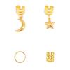 44pcs Stars Moon Hollow Out Hair Ring Dread Locks Hair Braid Tubes Dreadlocks Beads  Decor