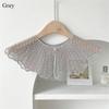 Fashion Lace Embroidered Pearl Shawl Casual Solid Color Fake Collar Detachable Collar Women Ladies Clothes Accessories