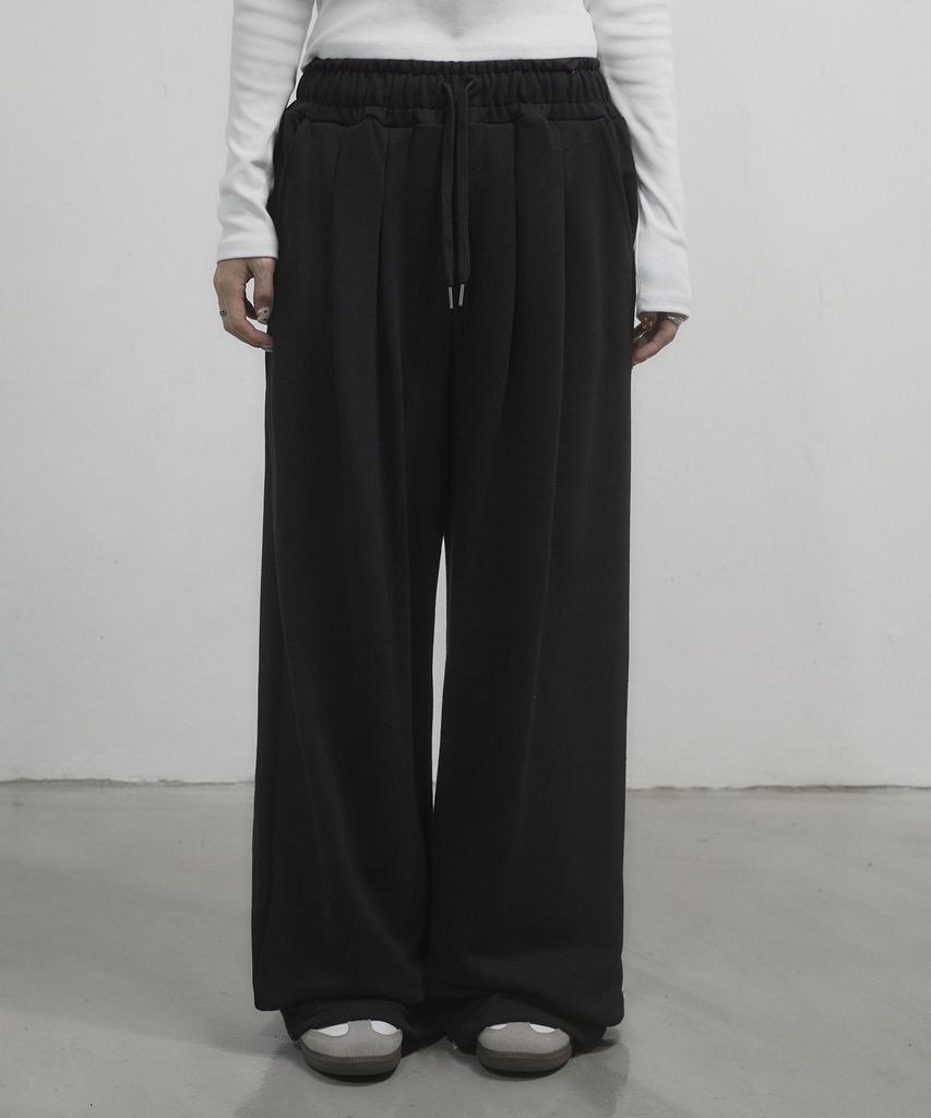 CHICKS Muir Double-Pleat Wide Pants Black