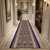 European American Style Light Luxury Retro Long Corridor Carpet Non-slip Soft Washable Runner Rug Easy Clean Foldable Aisle Mat