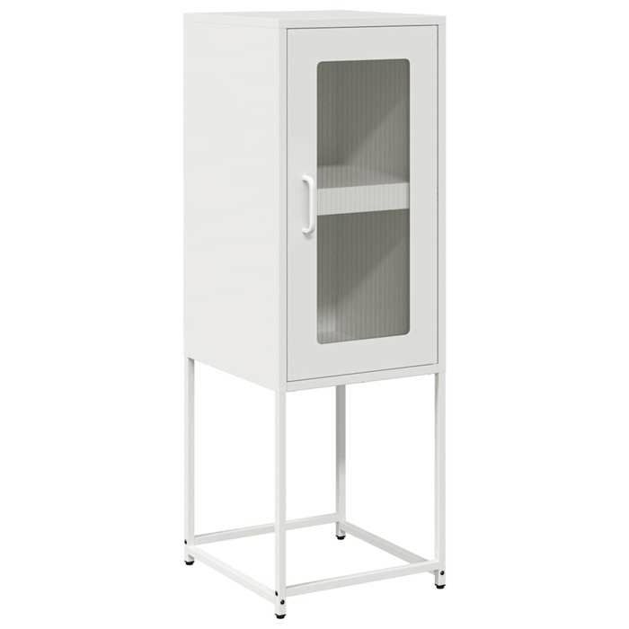 VidaXL Buffet blanc 36x39x107 cm acier laminé à froid, meuble de rangement, meuble de rangement de cuisine, meuble de 853403