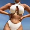 Solid Color Multi-color Sexy Bikini European and American Straps Split Swimsuit Set