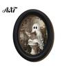 Lightweight Wall Adhesive Halloween Ghost Decor, Cute Table Sign, Vintage Oval Framed Art Picture, Decorative for Mantel Living Room Bedroom