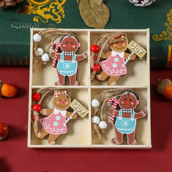 12 шт. рождественские подвесные украшения деревянные пряничные человечки гномы подвеска для рождественской елки украшения для дома кухни праздничные принадлежности для вечеринок