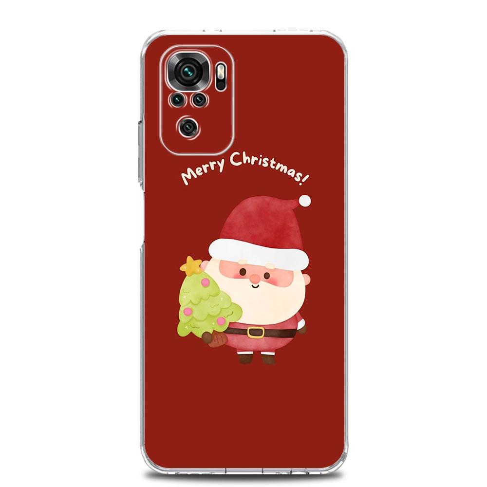 Рождественский чехол для телефона Санта-Клауса для Xiaomi Redmi Note 13 12 5G 9S 9 8 10 11 Pro Plus 4G 9T 13C 12C10C 9C 9A 7 Прозрачная крышка