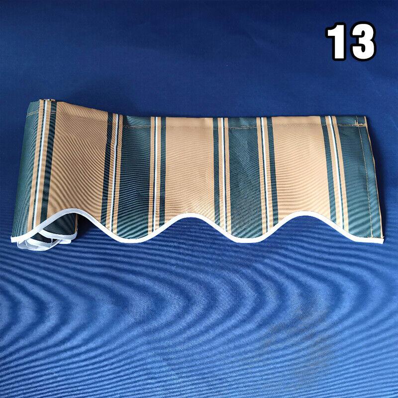 Waterproof Wavy Valance Sun Shade Canopy Patio Awning Store Banner Replacement Durable Sunshade Canopy Cloth Gray Beige Strips