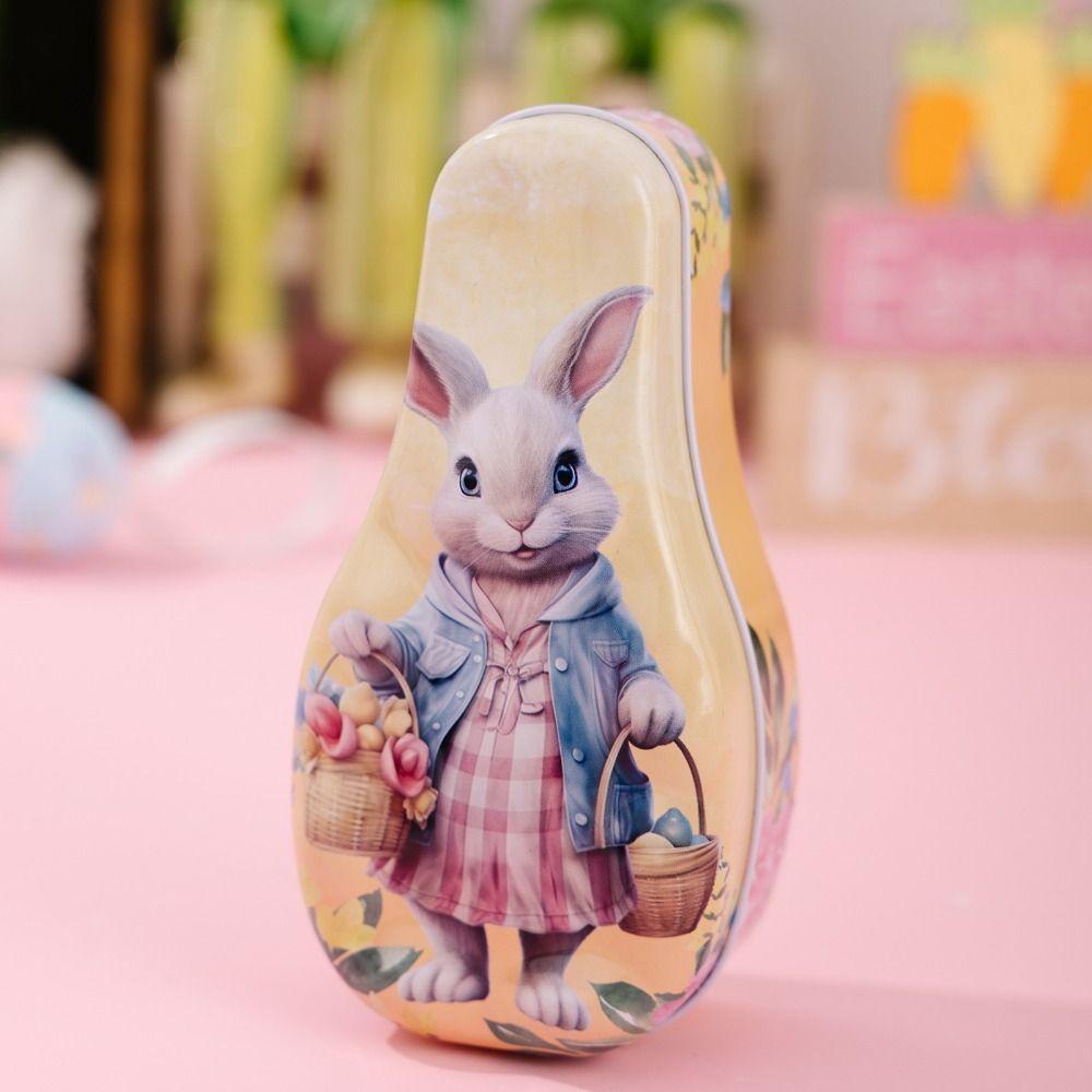 Cartoon Easter Egg Tinplate Case Creative Easter Egg Tin Box Tinplate Candy Box Cookie Container
