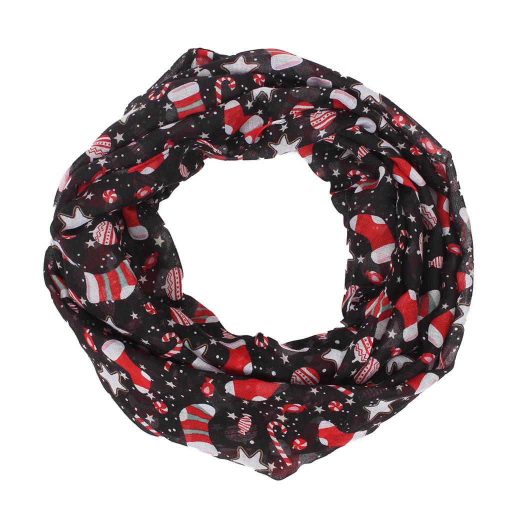 Рождественский женский шарф с изображением Санта-Снега и снеговика, солнцезащитный платок для женщин