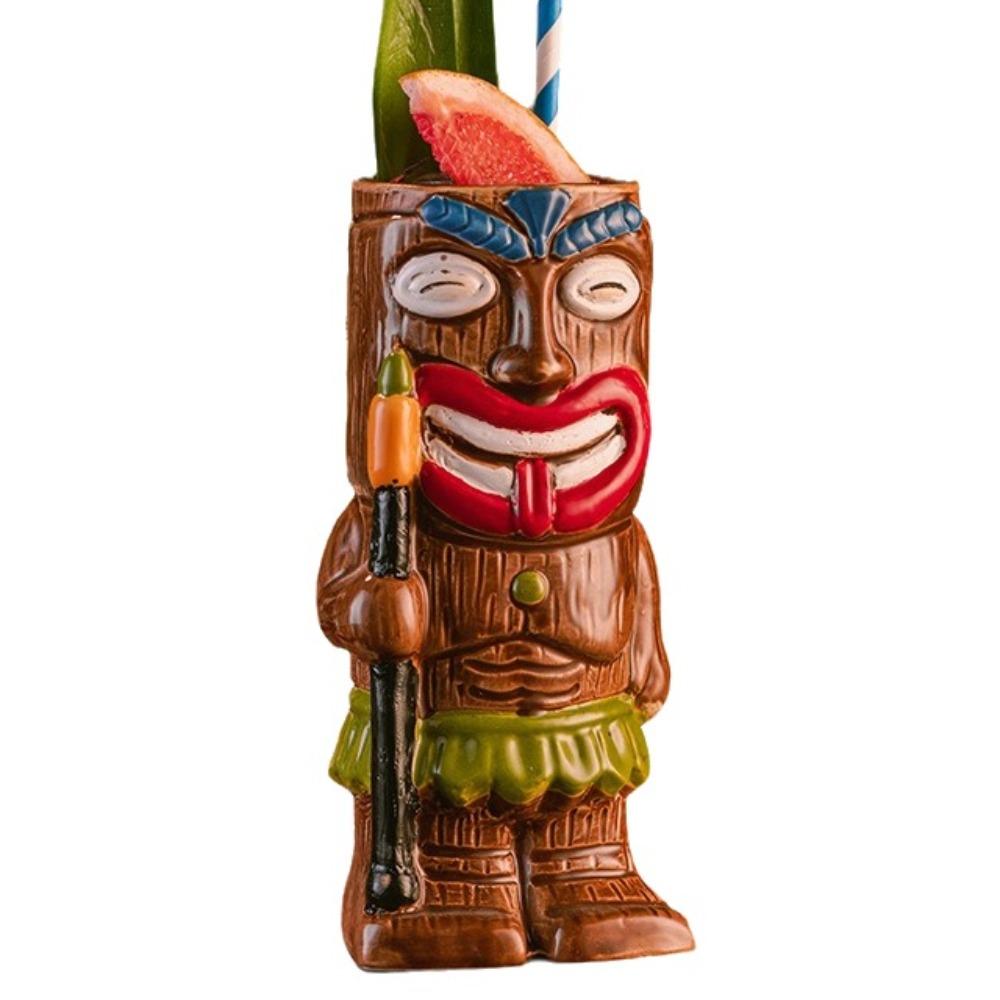 Ethnic Style Ceramic Tiki Mug Funny Beer Beverage Cup Creative Beach Theme Mug  Camp