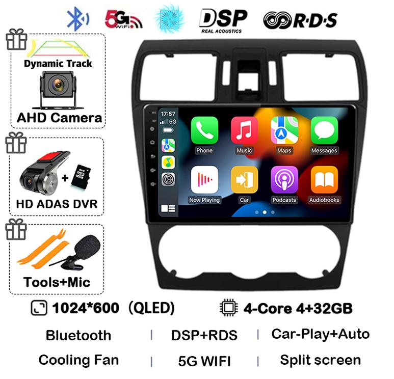 Android 14 Carplay Для Subaru Forester 4 SJ XV 2012 2013 2014 2015 Автомагнитола Мультимедийный проигрыватель GPS Стерео Камера 360 Головное устройство