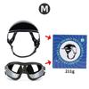 Pet Safety Helmet and Goggles Set with Breathable Lining Impacts Resistant Frame Travel Gear for Large Breeds Riding