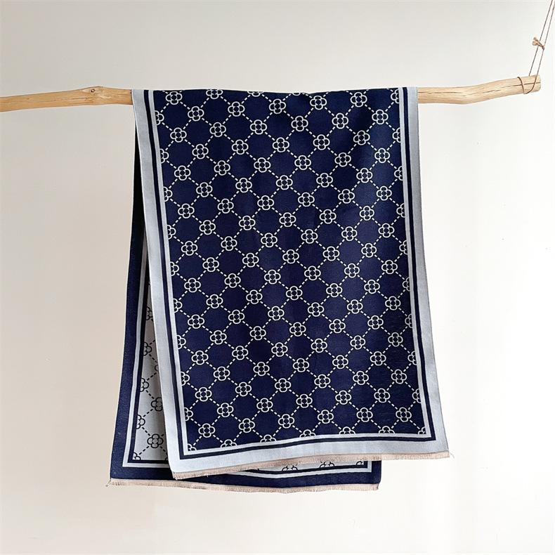 2024 Autumn/Winter New Imitation Cashmere Exterior Warm Office Versatile Extended Thick Scarf Air Conditioning Room Shawl for Women