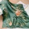 Vintage Flowers Square Scarf For Women Silk Shawls Neckerchief Female Print Headband On the Head Wraps Foulard Hijab Hair Bands