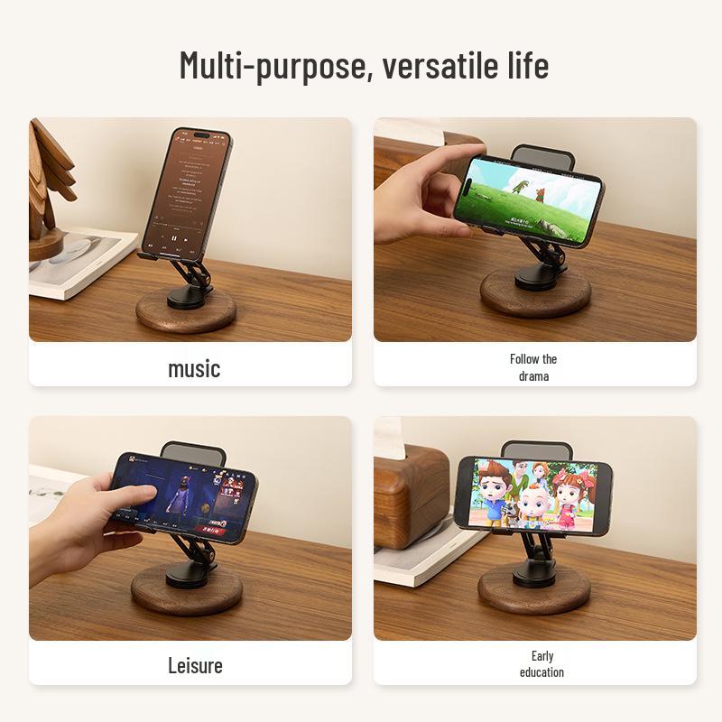 Solid Wood Rotatable Adjustable Phone & Tablet Stand