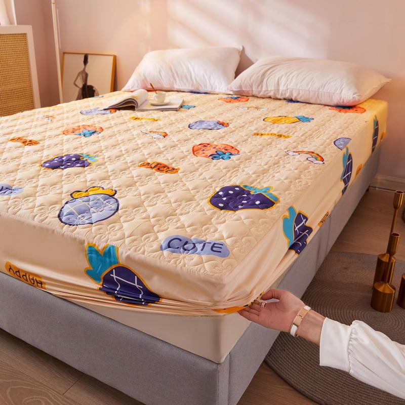 Thickened Fitted Sheet Plain Waterproof Matte Bedspread Four Season Simmons Dust Cover